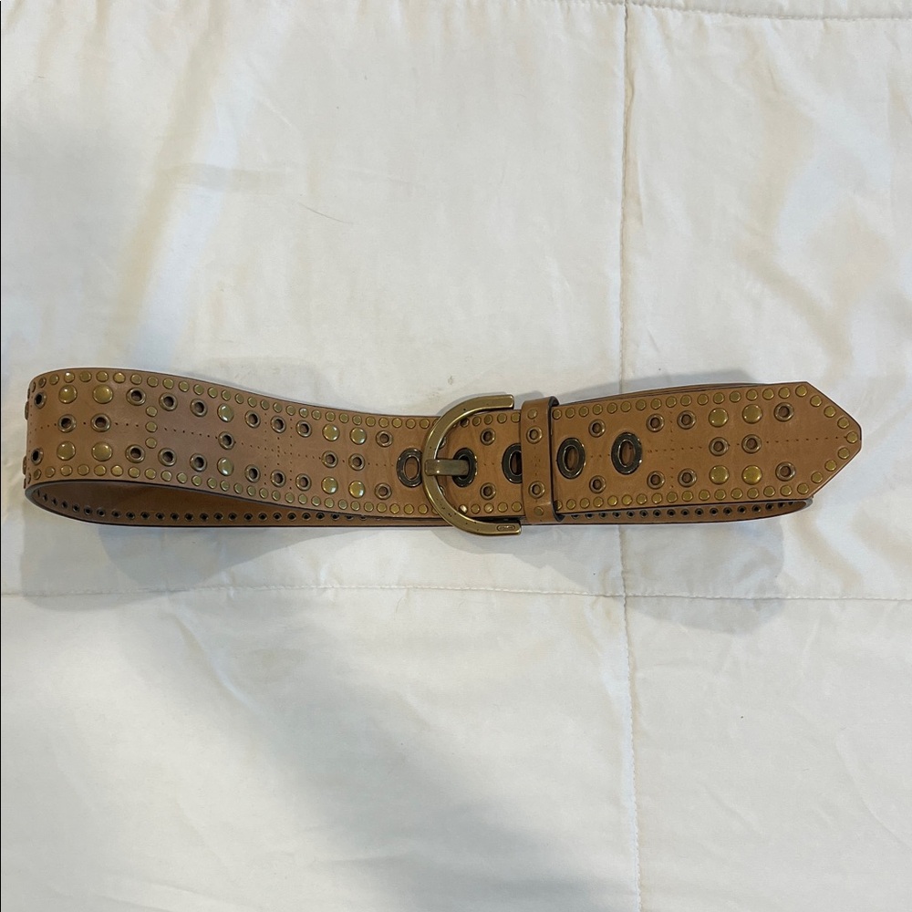 Coach Brown Studded Belt
